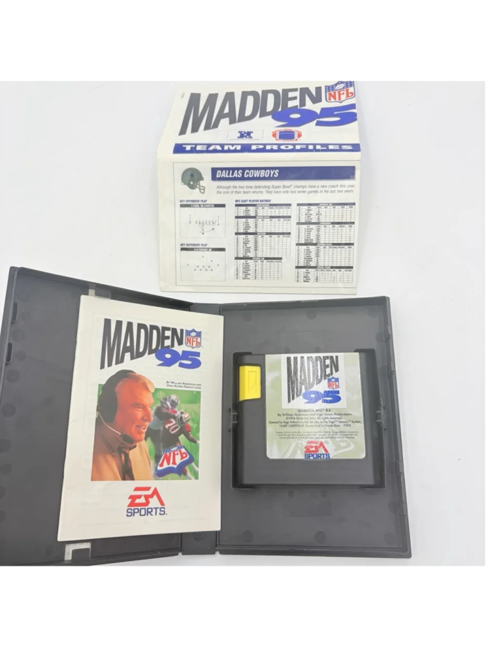Madden NFL '95 (Sega Genesis, 1994) Complete in box | Tested With Team Book